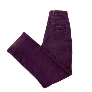 Vtg Wrangler Corduroy Pants Sz 12 x 30 Misses Junior High Waist Purple 80's USA